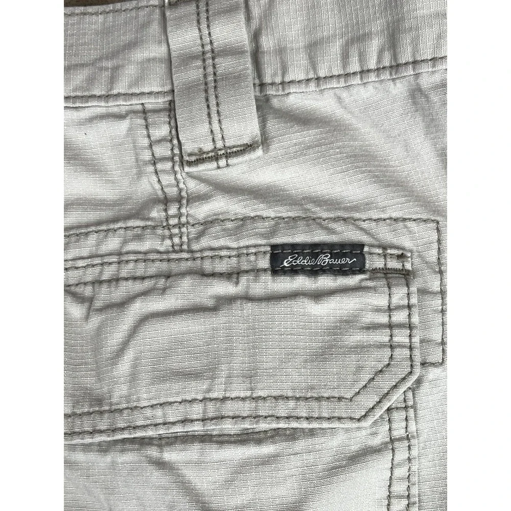 Eddie Bauer Cargo Shorts Mens 36 Stone Gray